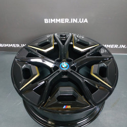 BIMMER | 22" 9.5J ЕТ37 LA rim/wheel BMW iX(i20) style/styling 1023M, OEM 5A3DE19 black gold