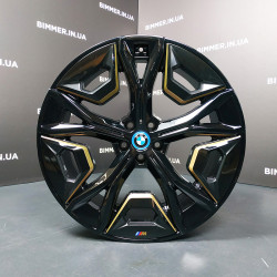 BIMMER | 22" 9.5J ЕТ37 диск оригинал BMW (БМВ) iX(i20) іХ(і20) стиль 1023M, OEM 5A3DE19 чёрный золотой