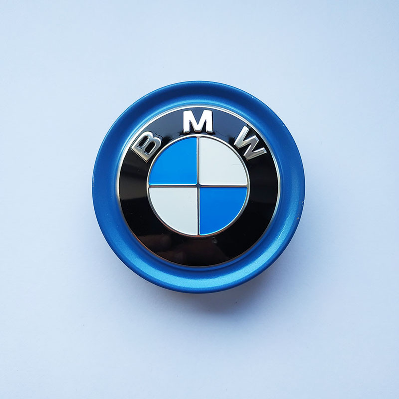 BIMMER | Ковпачки (декоративні заглушки) на легкосплавні диски BMW blue ring (синє кільце) 56мм (3613 6852052)